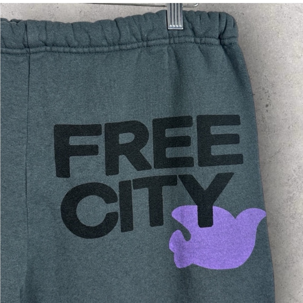 Free City Sweatpants Grey Womens Size Large Purple Logo FreeCity Supervintage OG